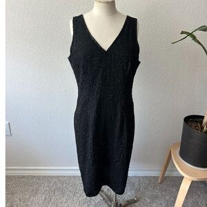 Vintage JMD New York Beaded Black Dress
